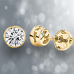 Boucle D'oreille Homme En Or Jaune 14 Carats Avec Diamant Jaune Canari 0,55 Carat - Monture à Clou Unique
