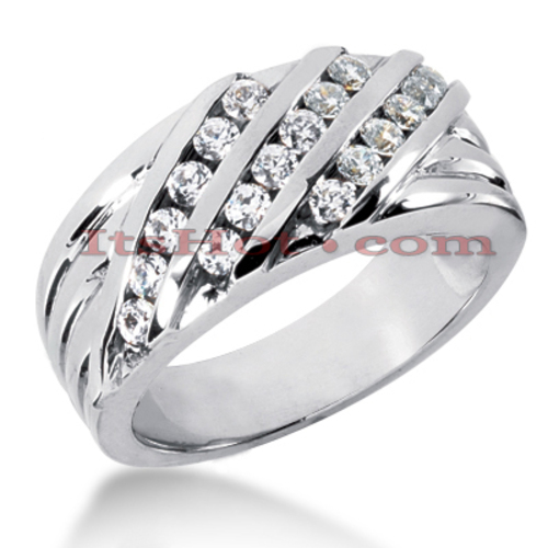 10K or 14K Gold Men's Diamond Wedding Ring 0.72ct 009781