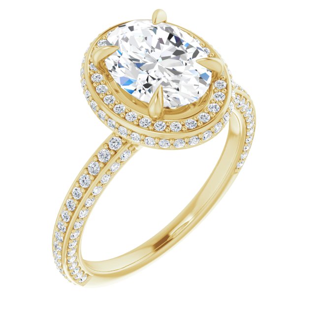 Allison 2 Carat Oval Lab Grown Diamond Halo-Style Engagement Ring, 14k ...
