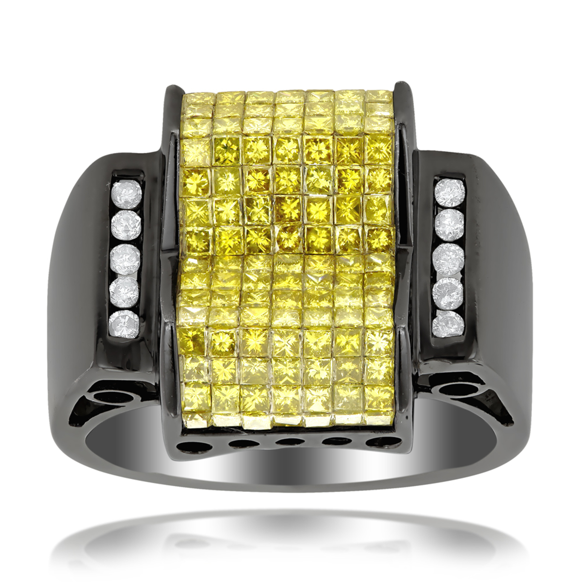 Black Gold 10K or 14K Yellow Diamond Ring 2.75ct 801112