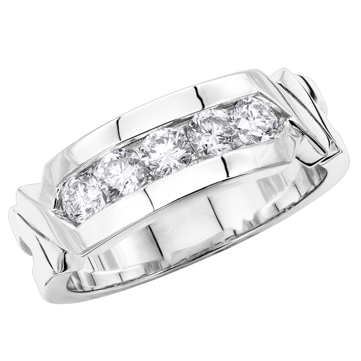 10K or 14K Gold Men's Diamond Wedding Ring 0.75ct 9/32in. (7mm) 009775