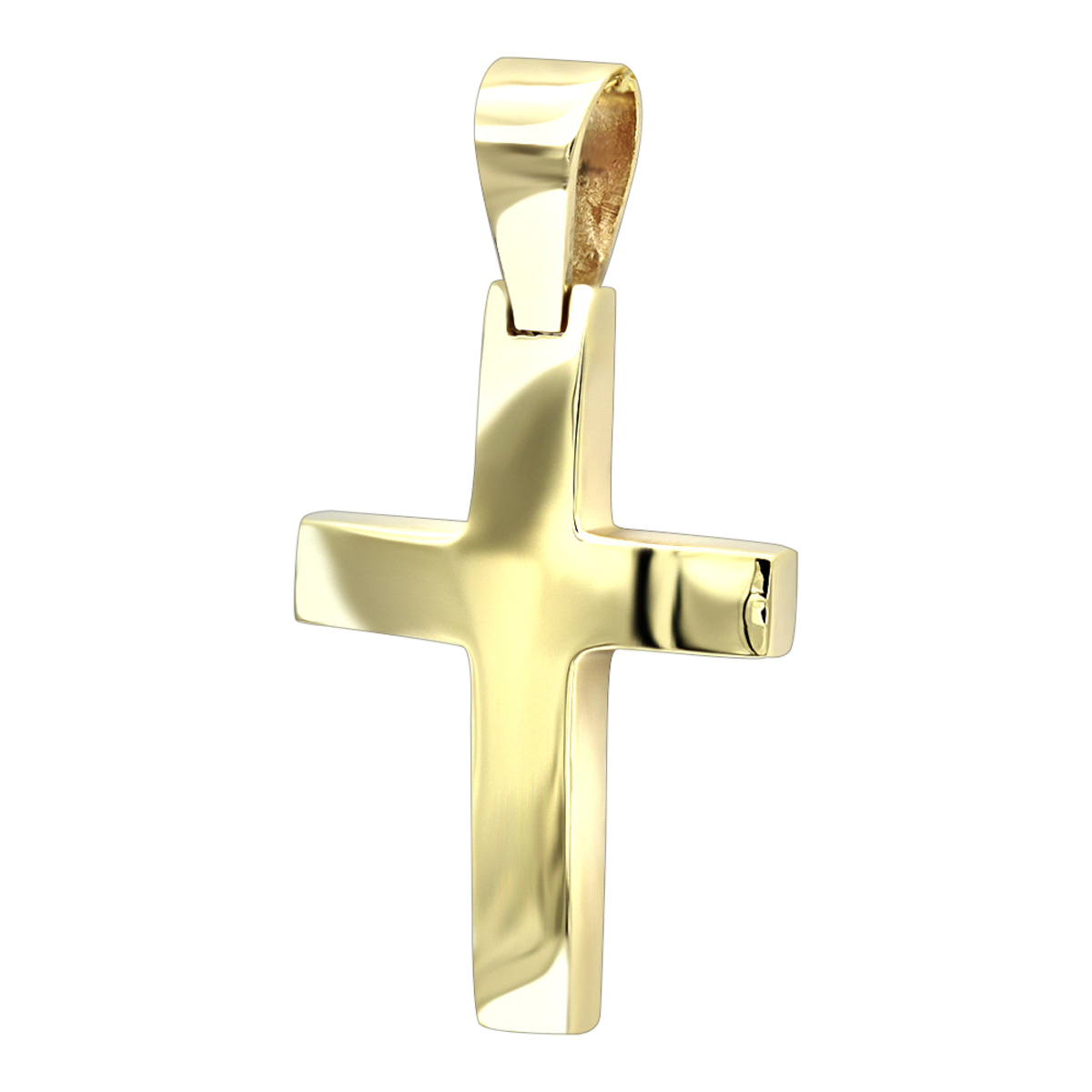 14K Yellow Gold Small Cross Pendant for Women and Men by LUXURMAN 000747