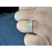 14K Gold Princess Cut Invisible Diamond Wedding Band 1.84ct