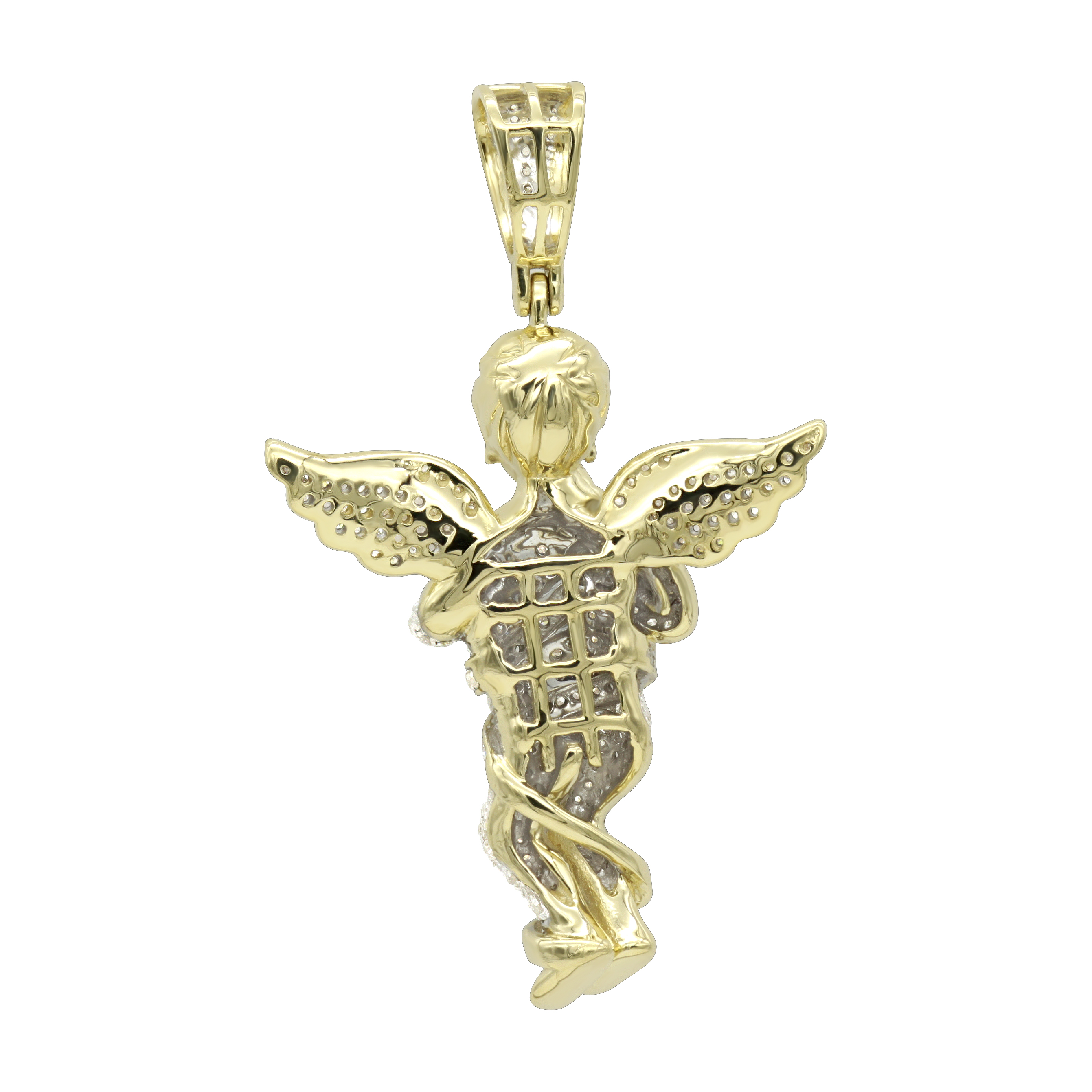 10K Gold Diamond Baby Angel Pendant for Men 1.3ct by Luxurman 406941
