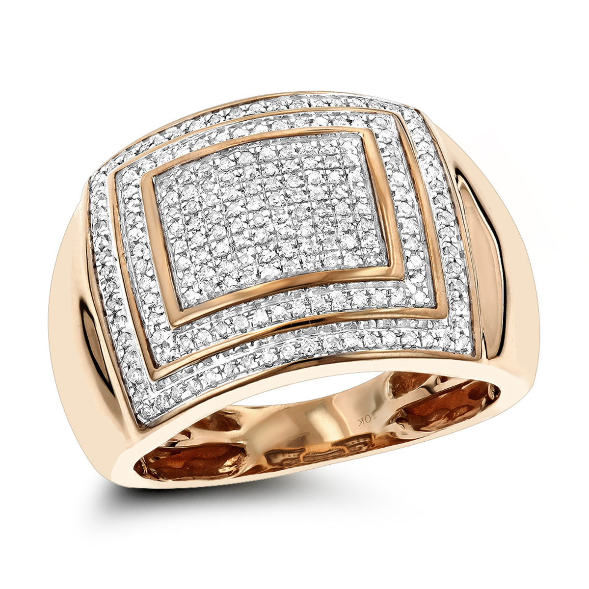 1/2 Carat 10K Gold Diamond Ring for Men by Luxurman 420002