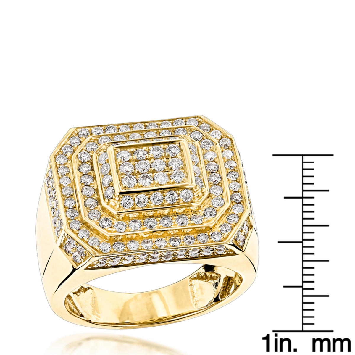 14K Gold Designer Mens Diamond Ring 2.66ct 890211