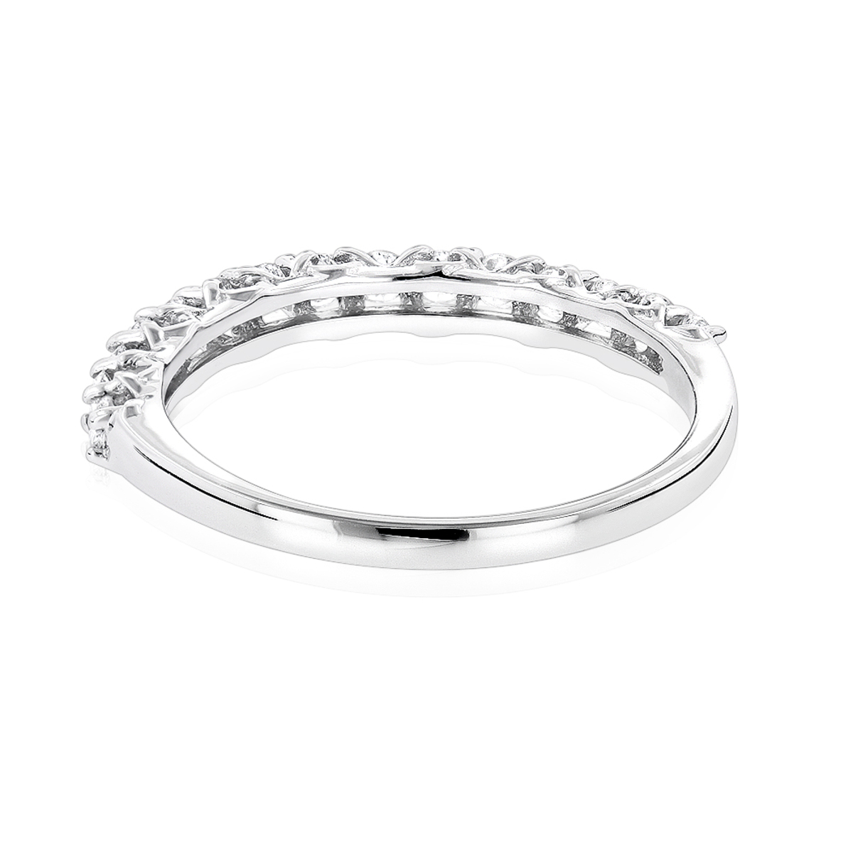 14K Gold Thin Ladies Diamond Wedding Band by Luxurman 0.63ct 802836