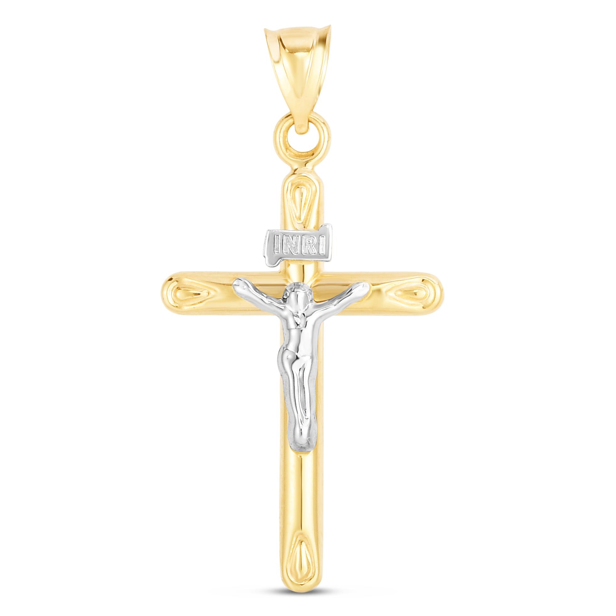 Item Code: HD0281, Warranty: 12 months, Approx. Weight: 1.2 g, Metal: 14K Gold, Width: 3/4in (19mm), Length: 1 7/16in (36mm), Pendant Type: Cross.