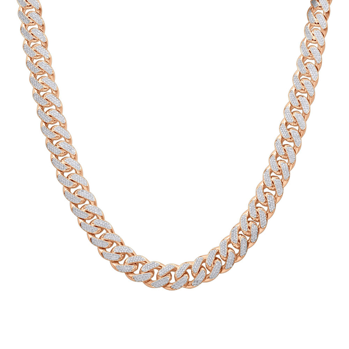 14K Gold Real Diamond Cuban Link Chain 