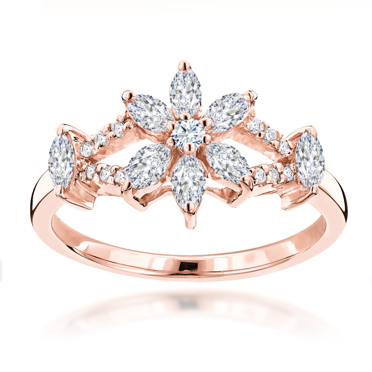 18K Gold Ladies Diamond Ring 0.91ct 014957