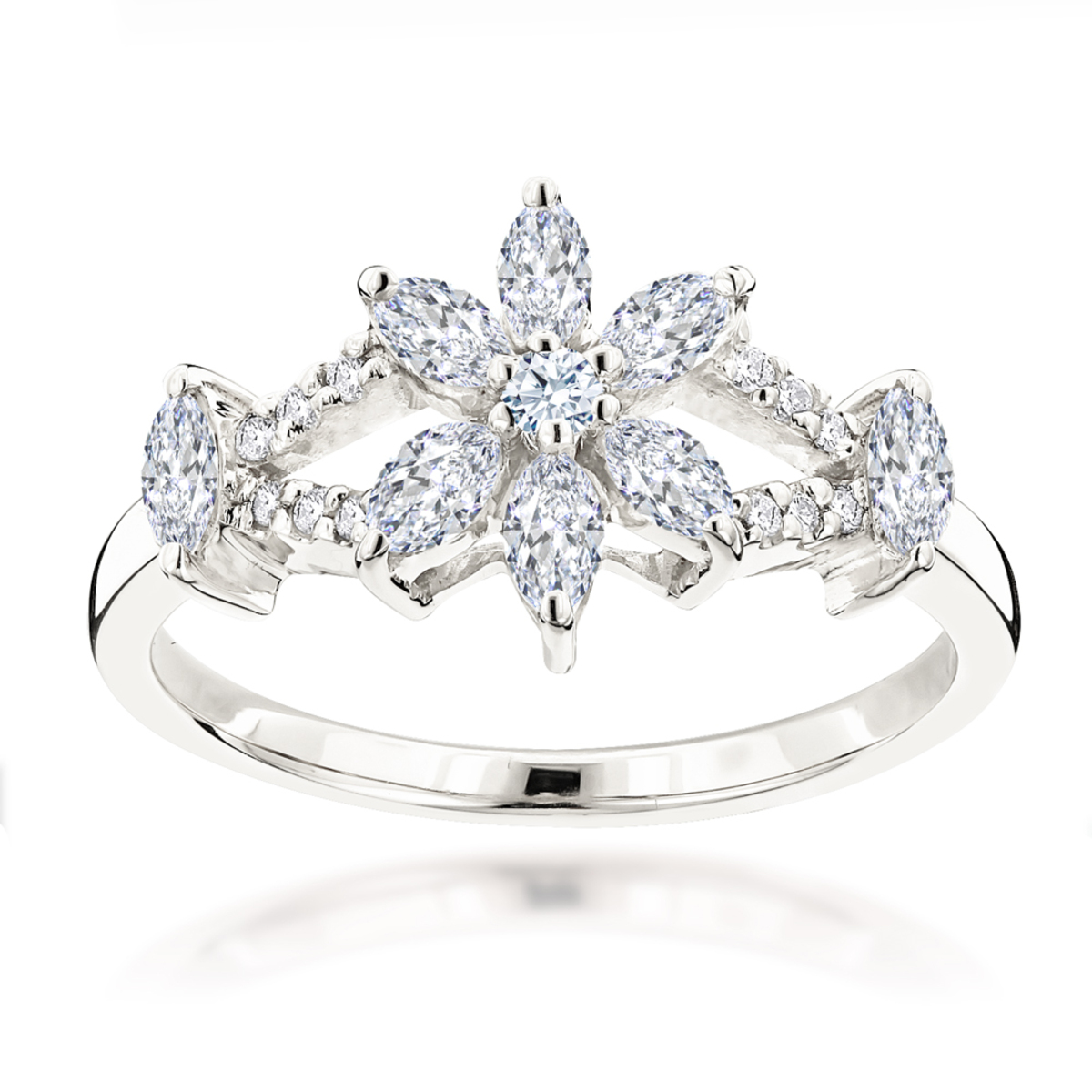 18K Gold Ladies Diamond Ring 0.91ct 014957