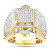 10K Men's Diamond Ring Round Pave Set Diamonds 1.68ct