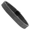 Men's 4 Row Black Diamond Bracelet 0.9ct Sterling Silver