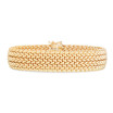 14.5mm Large Mesh Rice Bracelet for Men & Women | 14K Yellow Gold | Box with Figure 8 Clasp
