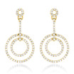 14K Gold Diamond Circle Drop Earrings 0.60ct