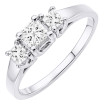 14K Gold Diamond Three Stone Engagement Ring 0.64ct