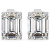 14K Gold Emerald Shape Lab-Grown Diamond Stud Earrings 4 Prong Push Back 1-10 Carats