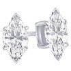 14K Gold Marquise Shape Lab-Grown Diamond Stud Earrings 4 Prong Push Back 1-10 Carats
