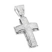 14K Gold Men's Cross Pendant with Princess Diamonds 2.25ct