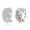 14K Gold Pave Diamond Hoop Earrings 2.5ct