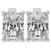 14K Gold Radiant Shape Lab-Grown Diamond Stud Earrings 4 Prong Push Back 1-10 Carats