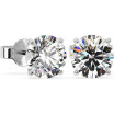 14K Gold Round Shape Lab-Grown Diamond Stud Earrings 4 Prong Push Back 1-10 Carats