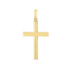 14K Gold Tube Cross with Rope Detail Pendant