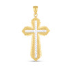 14k Gold Two-tone Cross Pendant
