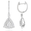 14K Gold Unique Trillion Shape Diamond Cluster Earrings for Women 1.75ct