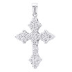 14K Gold Women's Diamond Cross Pendant 2.12ct