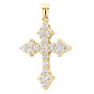 14K Gold Women's Diamond Cross Pendant 2.12ct