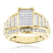 14K Princess Round Baguette Diamond Engagement Ring 1.75ct