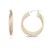14k Tricolor Gold Women's Hoop Polished Fashion Earrings