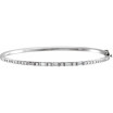 14K White Gold 1 CTW Natural Diamond 7in Bangle Bracelet