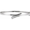 14K White Gold 1/4 CTW Natural Diamond 6 1/2in Bangle Bracelet