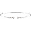 14K White Gold 1/4 CTW Natural Diamond Cuff 7in Bracelet
