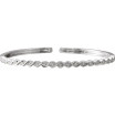 14K White Gold 1/6 CTW Natural Diamond Stackable Bangle 7in Bracelet