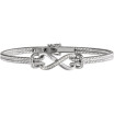 14K White Gold 1/8 CTW Natural Diamond Bangle 7 1/2 Bracelet