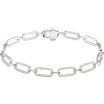 14K White Gold 9/10 CTW Natural Diamond Link 7in Bracelet