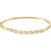 14K Yellow Gold 1/4 CTW Natural Diamond Bangle 6 1/2in Bracelet