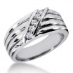 18K Gold Men's Diamond Wedding Ring 0.24ct 8.9mm