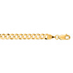4.6mm Gold White Pave Curb Anklet for Men & Women | 14K Yellow Gold | Lobster Clasp