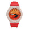 Rose Casio G-Shock GA-2100FL 7.00ctw Natural Diamond Bezel Men's Watch (Red Band)