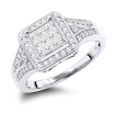 Affordable Engagement Rings: 10k Gold Round and Princess Cut Diamonds Ring