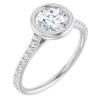 Alice 1 Carat Round Diamond Bezel-Set Accented Engagement Ring