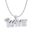 Matching Women's Set | 10K Gold Solid Rope Chain and Diamond Name Plate Pendant 2.5ct