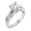 Aurora 1.5 Carat Square Diamond Accented Infinity-Inspired Engagement Ring