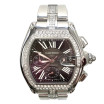 Cartier Roadster Stainless Steel Men's Diamond Watch 42mm ~4.5ct Automatic Movement