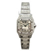 Cartier Santos de Cartier Galbee Stainless Steel Women's Diamond Watch 24mm ~8ct Automatic Movement