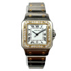 Cartier Santos Galbee 18K Gold and Stainless Steel Women's Diamond Watch 29mm 0.85ct